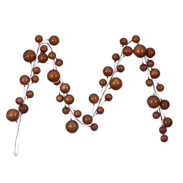 10' Copper Pearl Branch Ball Wire Garland