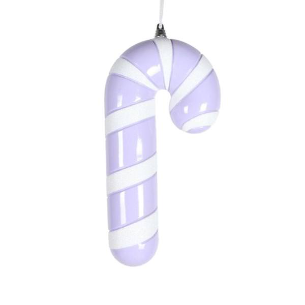 11" Lavender Enamel Candy Cane Ornament