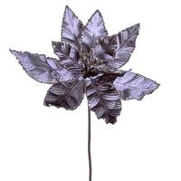 Vickerman 24" Lavender Velvet Sequin Trim Poinsettia (3 Pack)
