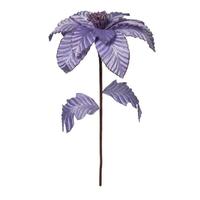 Vickerman 22" Lavender Velvet Glitter Trim Poinsettia (6 Pack)