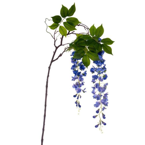 56" Artificial Cobalt Wisteria And Foliage Hanging Spray