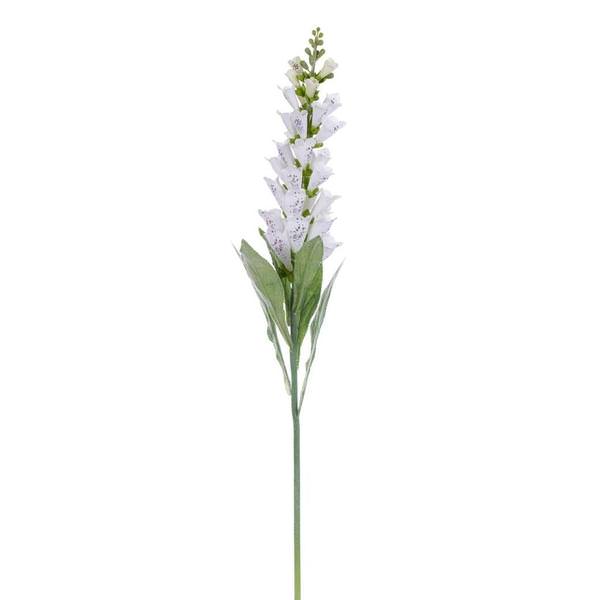 36" Artificial White Foxglove Stem