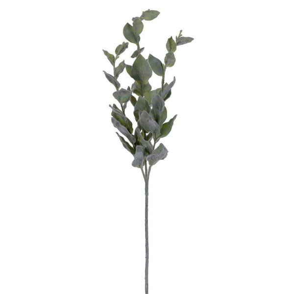 28" Artificial Frosted Green Basil Leaf Spray