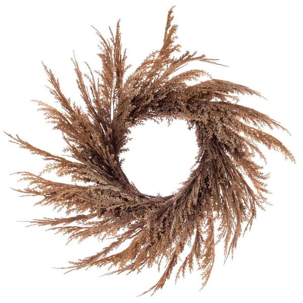 20" Artificial Brown Pampas Grass Wreath