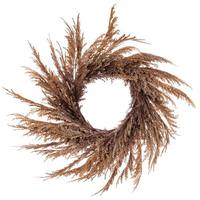 Vickerman 20" Artificial Brown Pampas Grass Wreath