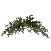 Vickerman 32" Green Spiral Eucalyptus Crescent Swag