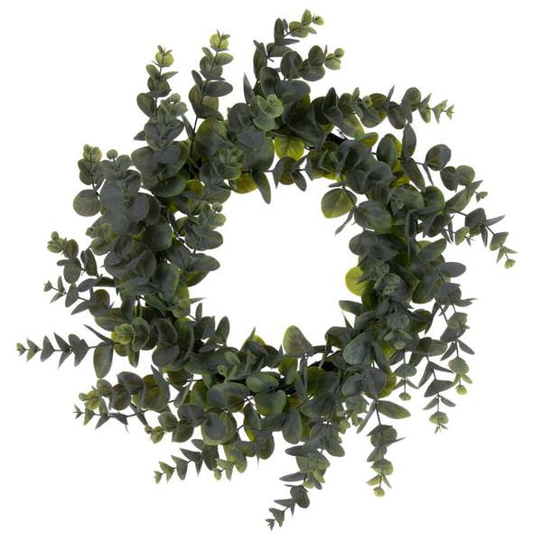 24" Artificial Green Eucalyptus Spiral Wreath