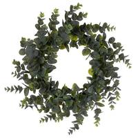 Vickerman 24" Artificial Green Eucalyptus Spiral Wreath