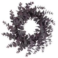 Vickerman 24" Artificial Burgundy Eucalyptus Spiral Wreath