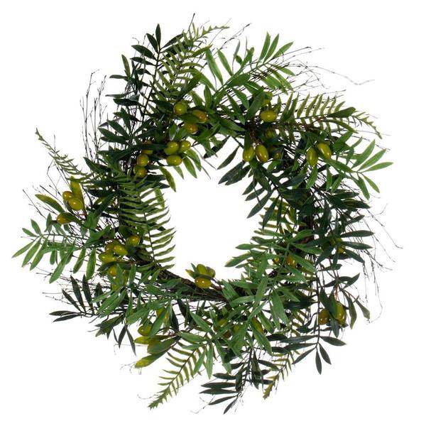 24" Artificial Mixed Olive Leaf Wreath