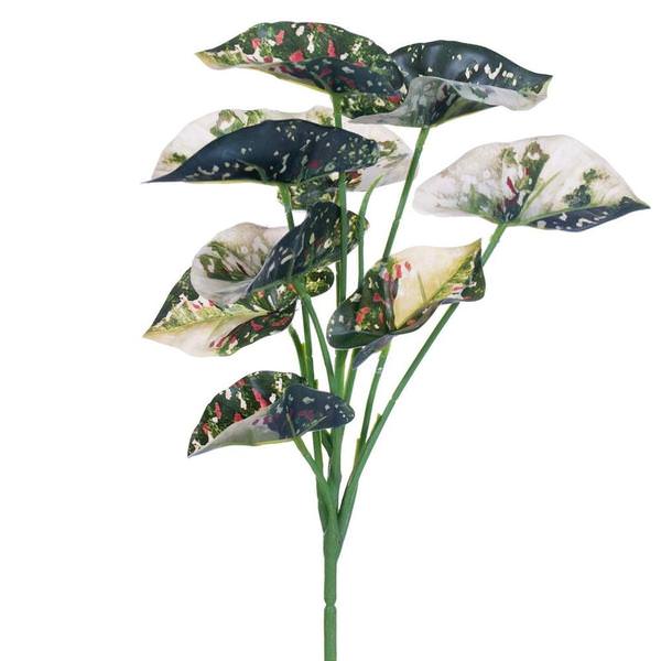 12.5" Green Variegated Leaves Spray (3 Pack)