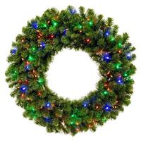 Vickerman 30" Green Deluxe Sequoia Pine Wreath 100 Multi-Color Lights