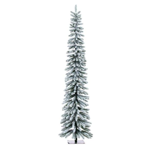 7.5' x 22" Artificial Snowy Flocked Alpine Unlit