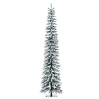 Vickerman 7.5' x 22" Artificial Snowy Flocked Alpine Unlit