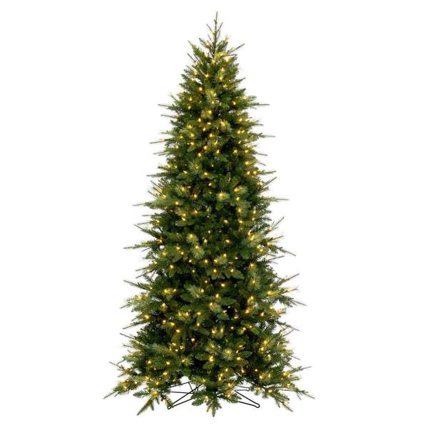 7.5' x 51" Artificial Berkley Mixed Pine 600 Warm White LED Lights