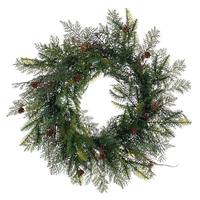 Vickerman 26" Green Mixed Cedar Pine Unlit Wreath
