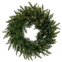 Vickerman 26" Green Maine Fraser Fir Wreath 50 Warm White Lights Battery Operated