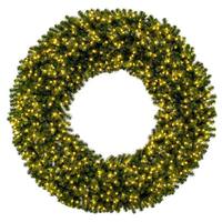 View 72" Green Deluxe Sequoia Pine Wreath 600 Warm White