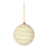 Vickerman 4" White Braided Cotton Ball Ornament (4 Pack)