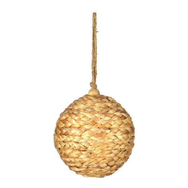 4" Natural Braided Hemp Ball Ornament (2 Pack)