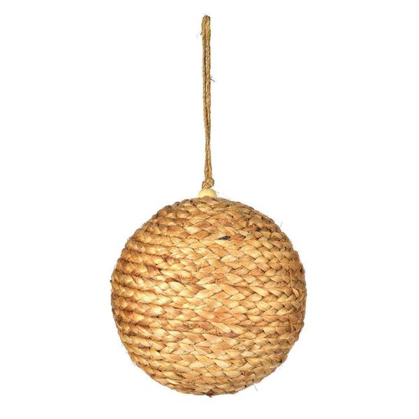 5.5" Natural Braided Hemp Ball Ornament (2 Pack)