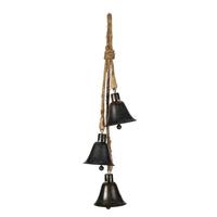Vickerman 3.5" Matte Gunmetal Three Bells on Jute Cord Ornament (2 Pack)