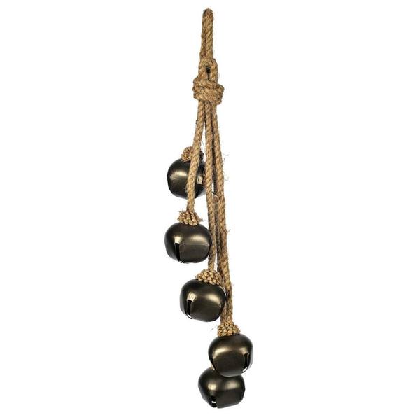 2" Matte Gunmetal Five Jingle Bells Ornament (2 Pack)