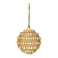 Vickerman 3" Natural Wood Bead Ball Ornament (4 Pack)
