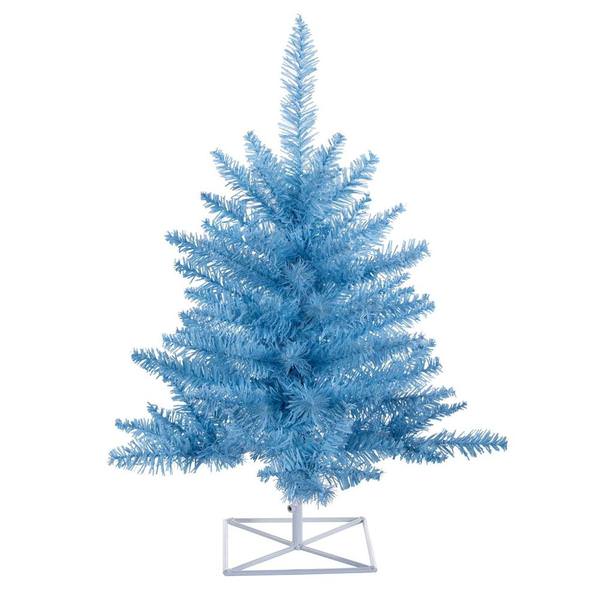 2' x 20" Artificial Sky Blue Fir Tree Unlit