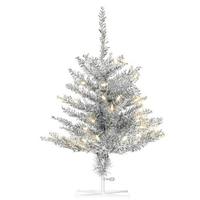 View 2' x 20" Tinsel Silver Fir DuraLit 50 Warm White LED