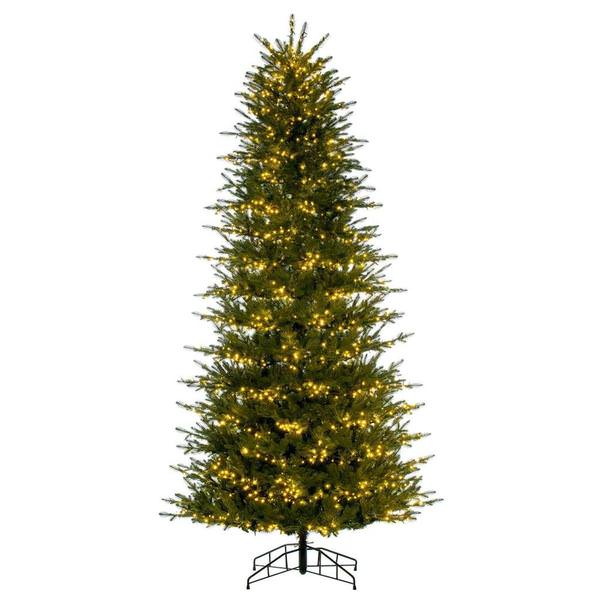9' x 53" Artificial Slim Georgian Fraser 2500 3mm Warm White LED Lights Pre-Lit