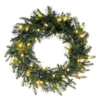 Vickerman 24" Green Georgian Fraser Wreath 50 Warm White Lights