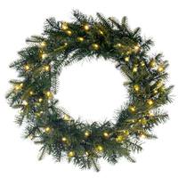 Vickerman 24" Green Georgian Fraser Wreath 50 Warm White Lights Battery Operated