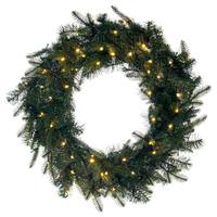 Vickerman 30" Green Georgian Fraser Fir Wreath 70 Warm White Lights Battery Operated