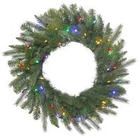 Vickerman 30" Green Georgian Fraser Fir Wreath 70 Multi-Color Lights Battery Operated