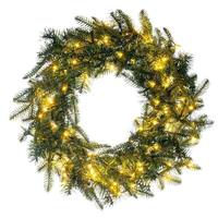 Vickerman 24" Green Georgian Fraser Wreath 150 Warm White Lights