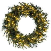 Vickerman 30" Green Georgian Fraser Fir Wreath 200 Warm White Lights