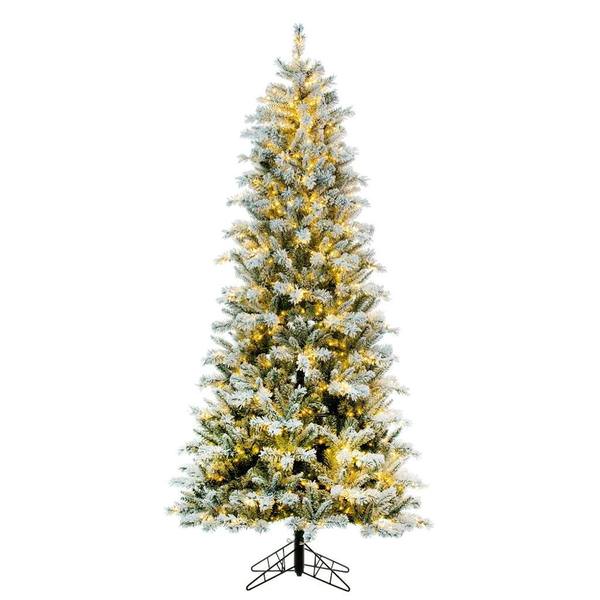 6.5' x 38" Artificial Frosted Glacier Pine 850 Warm White LED Lights