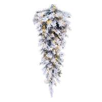Vickerman 36" Artificial Frost Glacier Pine Teardrop 70 Warm White Battery Operated LED Lights