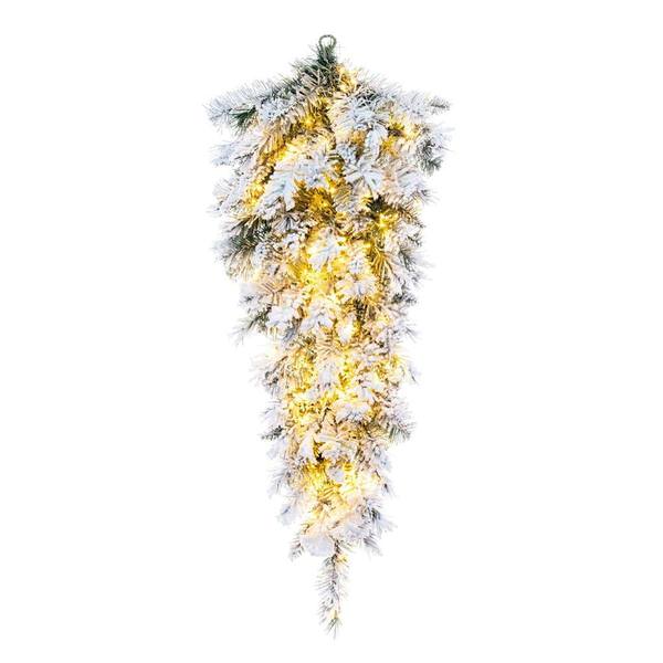 36" Frosted Glacier TearDrop 3mm 250 Warm White LED