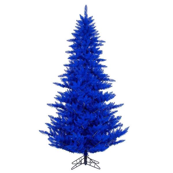 2' x 20" Blue Tinsel 84 Tips 50 Warm White LED Mini Lights Christmas Tree