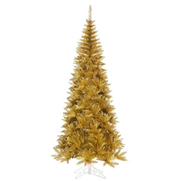 4.5' x 24" Slim Gold Tinsel 400 Tips Christmas Tree