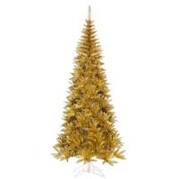 Vickerman 4.5' x 24" Slim Gold Tinsel 400 Tips Christmas Tree