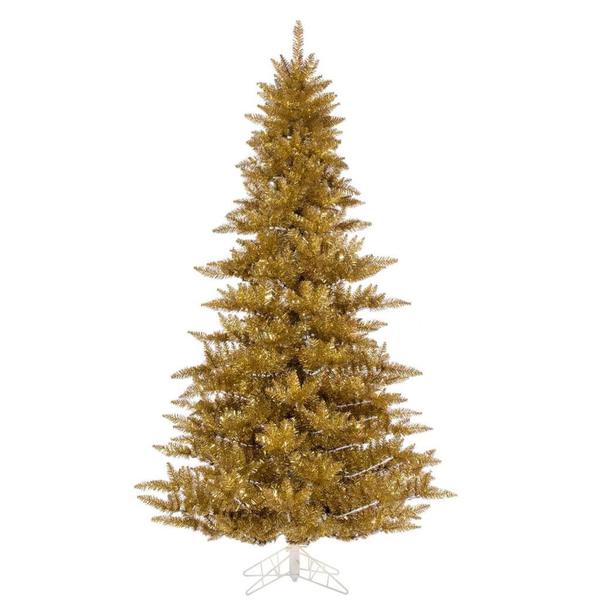 3' x 25" Gold Tinsel 234 Tips Christmas Tree