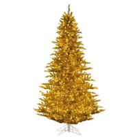 Vickerman 2' x 20" Gold Tinsel 50 Dura-Lit® Warm White LED Mini Lights 84 Tips Christmas Tree