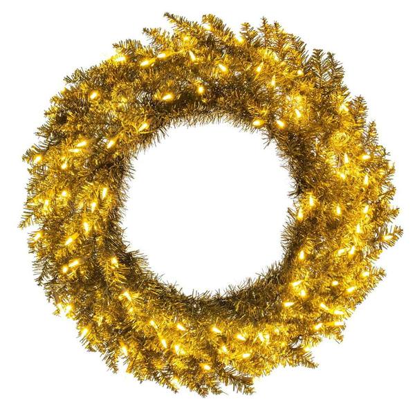 24" Gold Fir 50 Warm White LED Mini Lights 210 Tips Prelit Fir