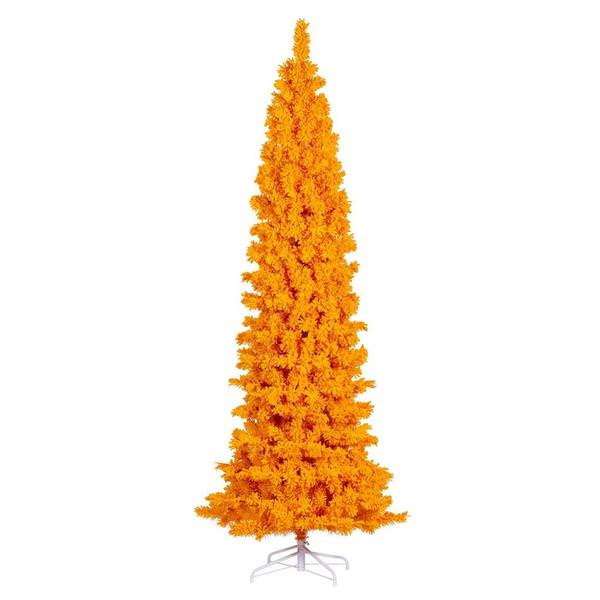 5.5' x 22" Slim Flocked Yellow 375 Tips Christmas Tree