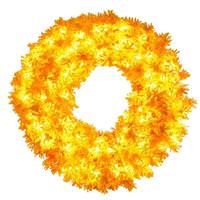Vickerman 30" Flocked Yellow Wreath 180 Tips 100 Yellow LED Mini Lights
