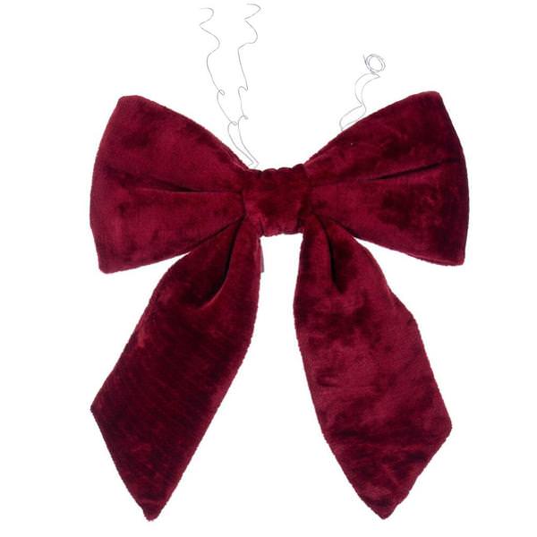 18" x 23" Burgundy Faux Fur UV Bow