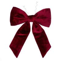 Vickerman 24" x 32" Burgundy Faux Fur Bow